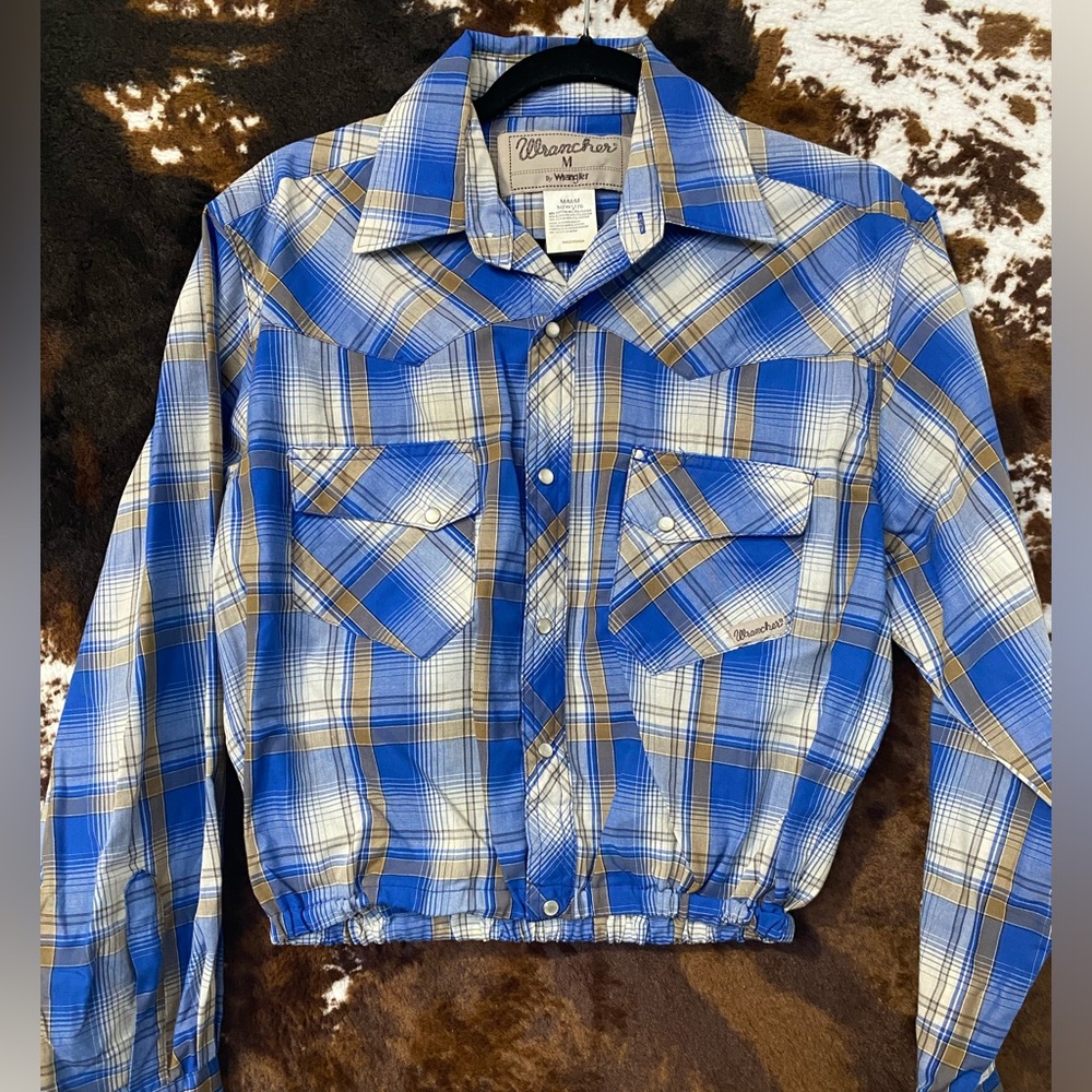 Vintage Wrangler Plaid Rework Crop